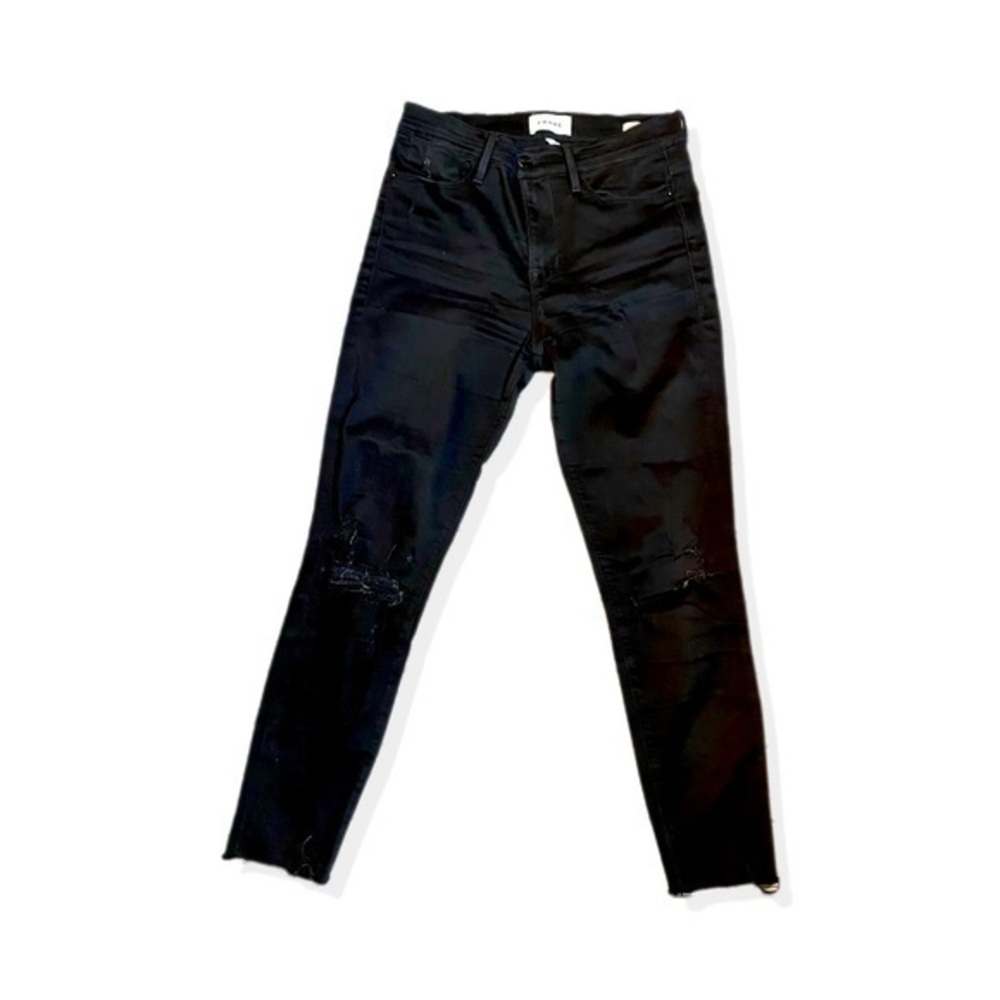 FRAME Distressed Le High Skinny Crop